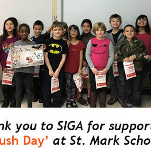 Thank you SIGA for supporting 'Brush Day' at St. Mark School